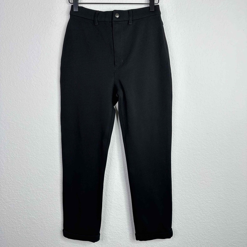 St. John Pants Womens Size 4 Black Casual Twill Knit Luxury Minimalist Career‎